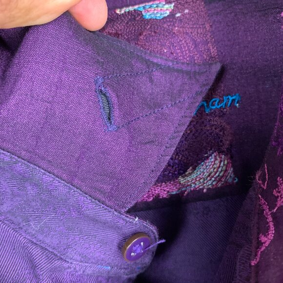 ROBERT GRAHAM SHIRT 2XL MENS BUTTON UP PURPLE PAISLEY VICTORIAN FLIP CUFF - Picture 13 of 14